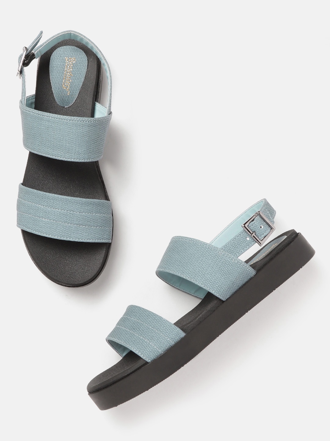 

Roadster Women Blue Textured Open Toe Flats