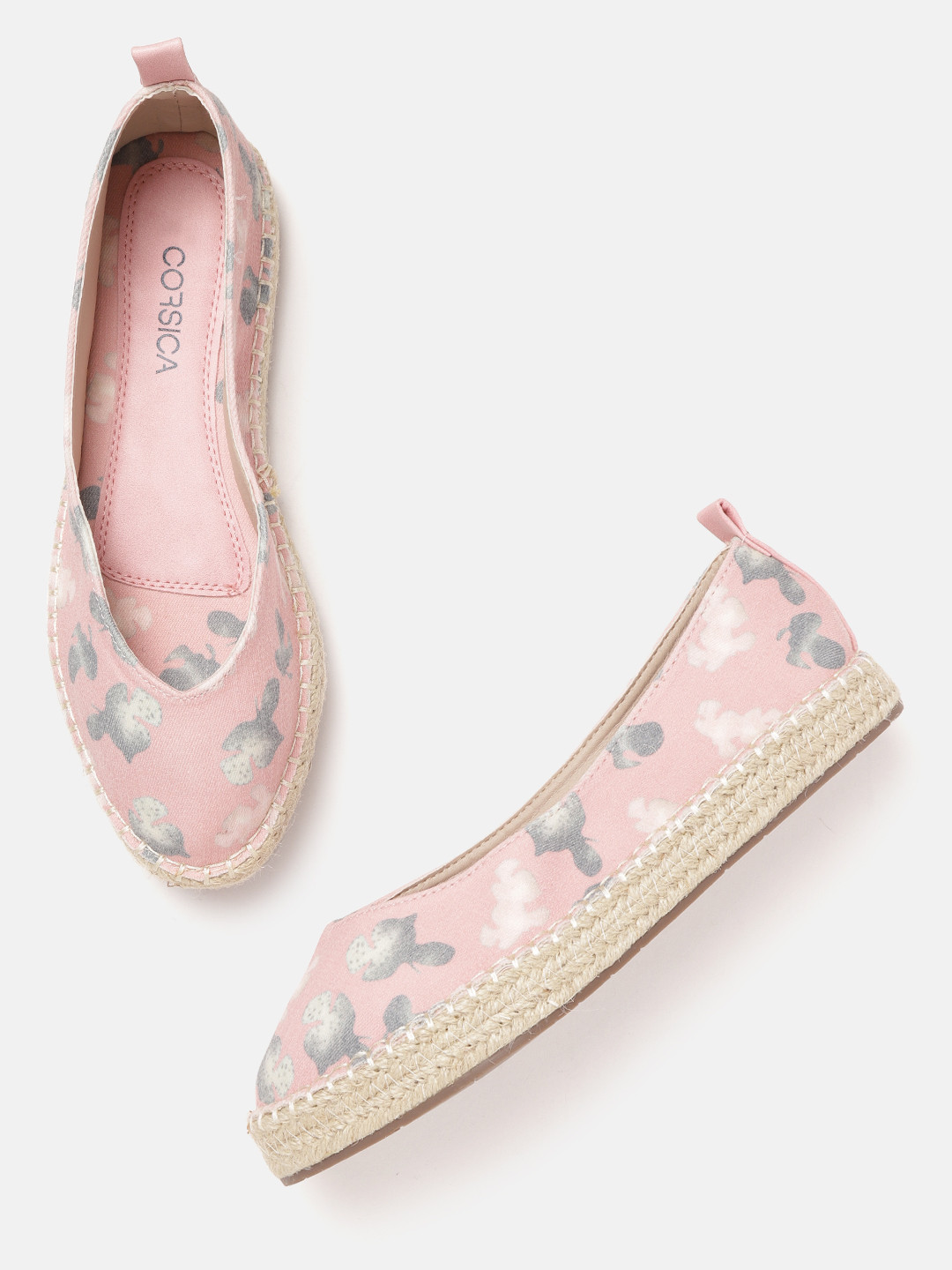

CORSICA Women Pink & Grey Printed Espadrilles