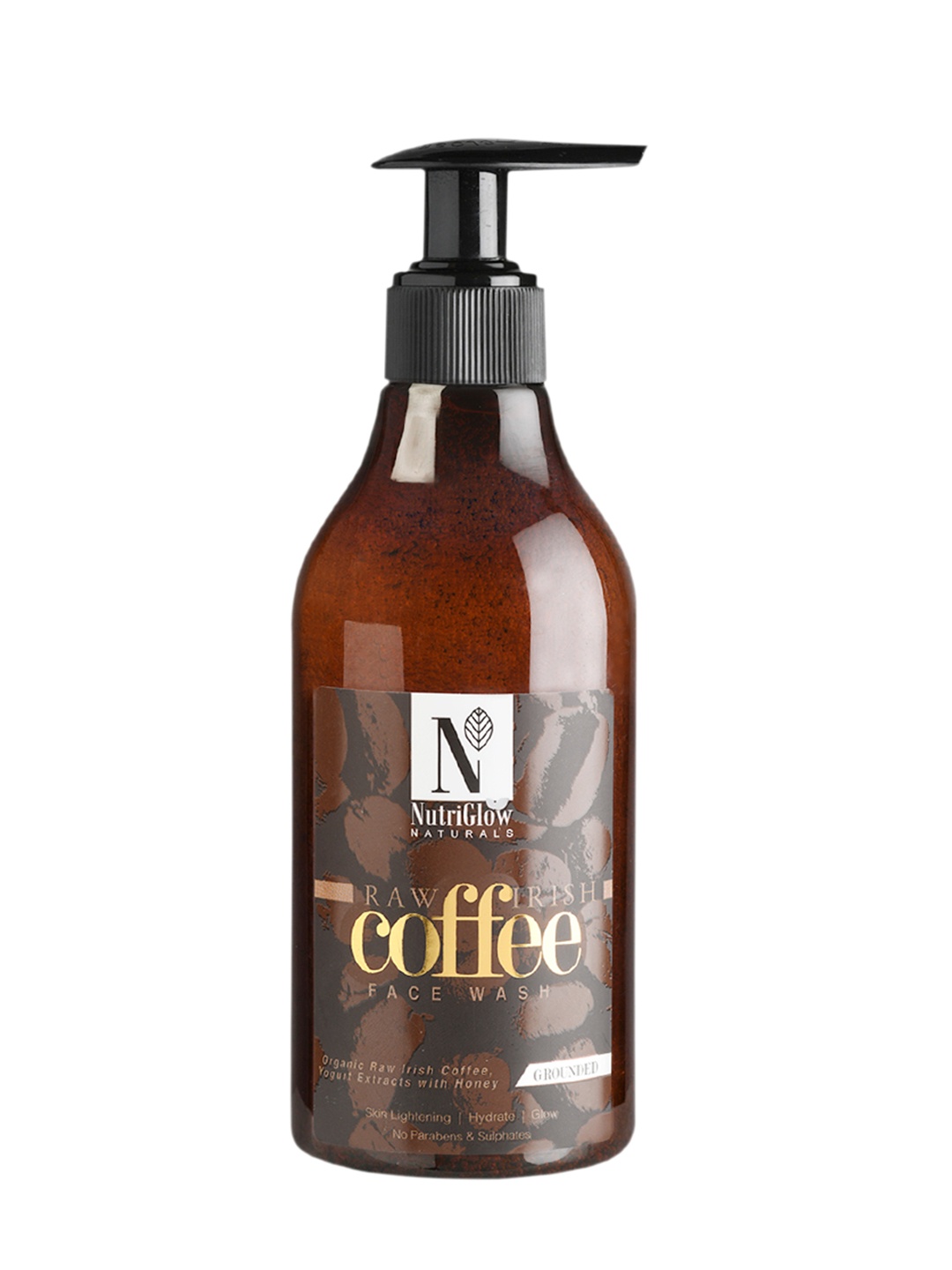 

NutriGlow Naturals Raw Irish Coffee Face Wash for Skin Lightening Hydrate Glow - 300 ml, Coffee brown