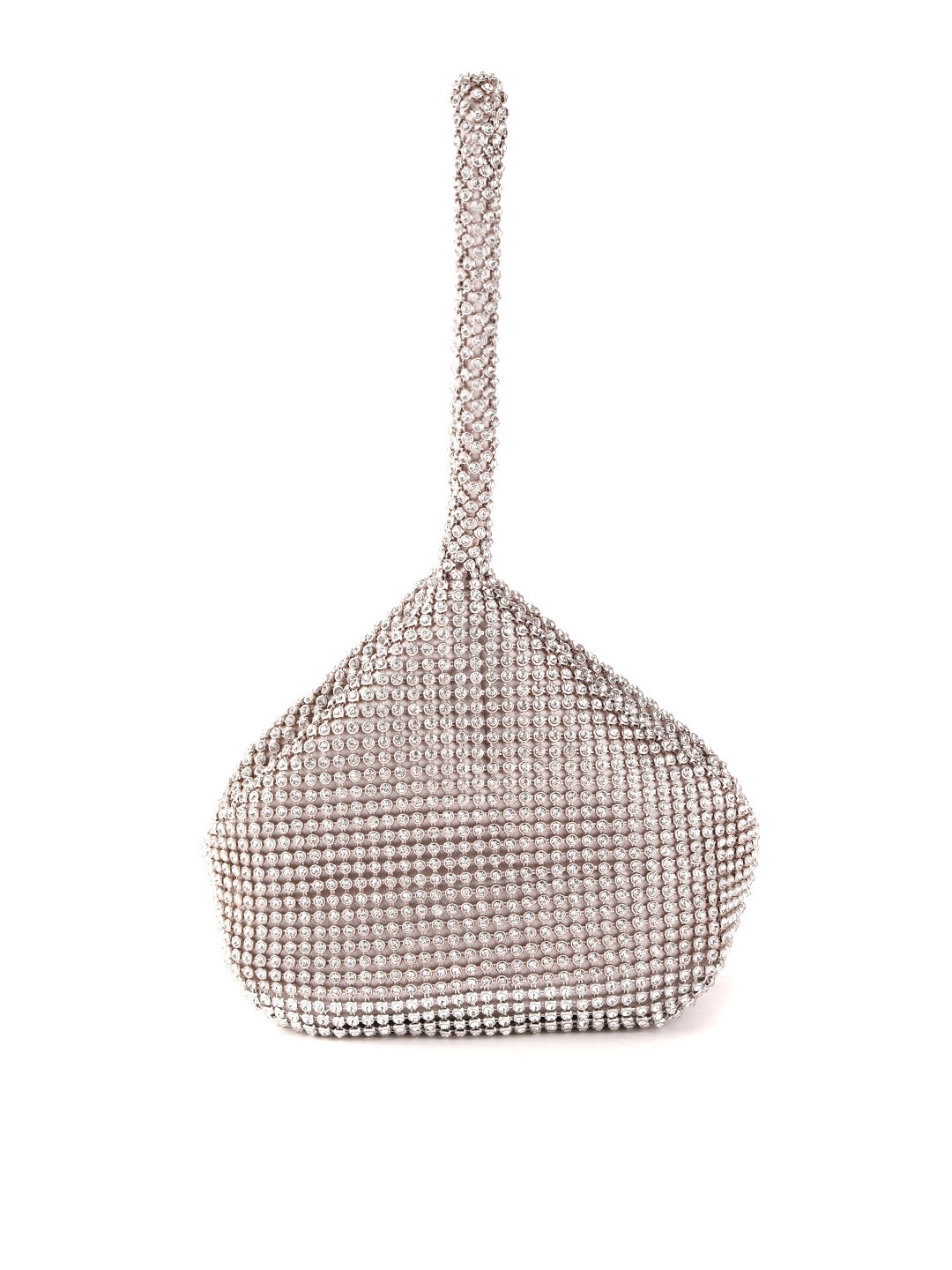 Forever New Silver-Toned Stone-Studded Potli