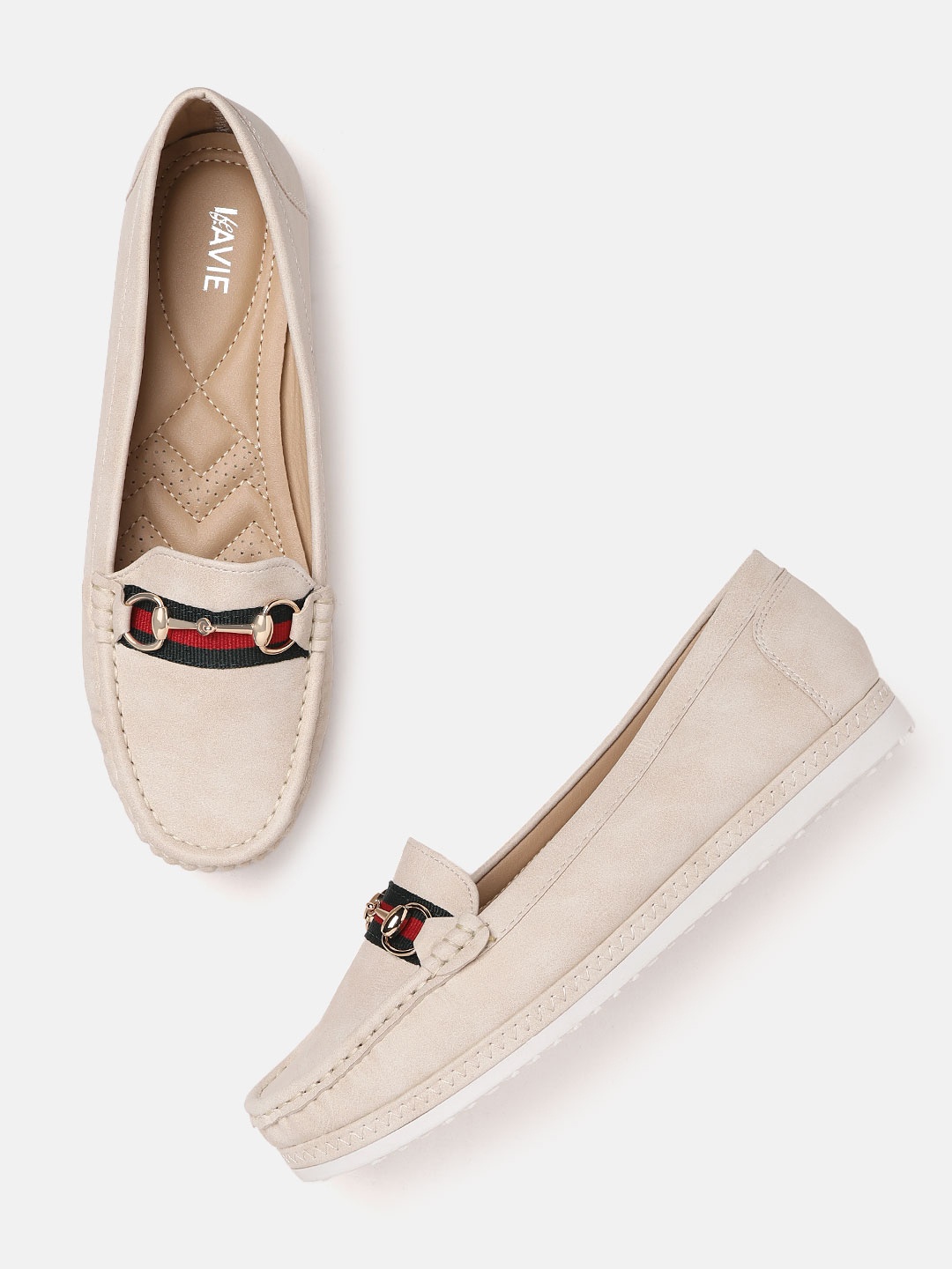 

Lavie Women Beige Horsebit Loafers