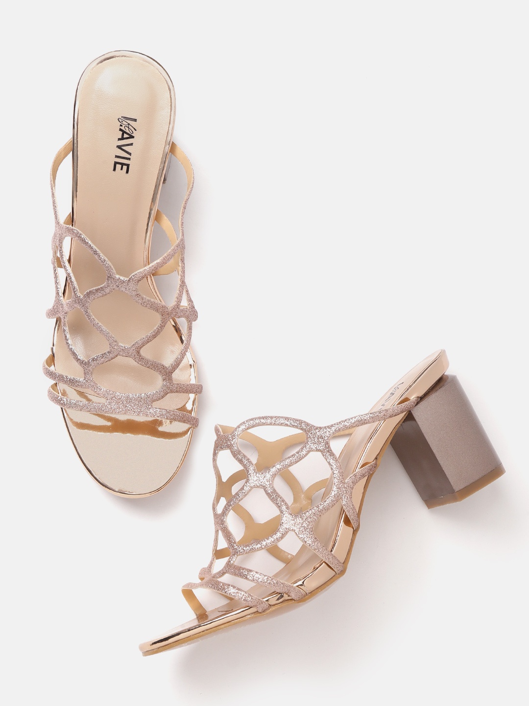 

Lavie Women Rose Gold-Toned Embellished Heels