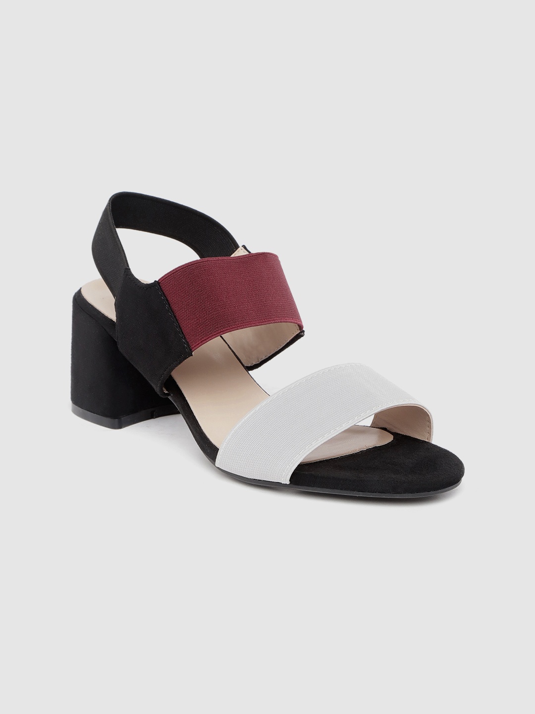 

Lavie Women Grey & Black Colourblocked Block Heels