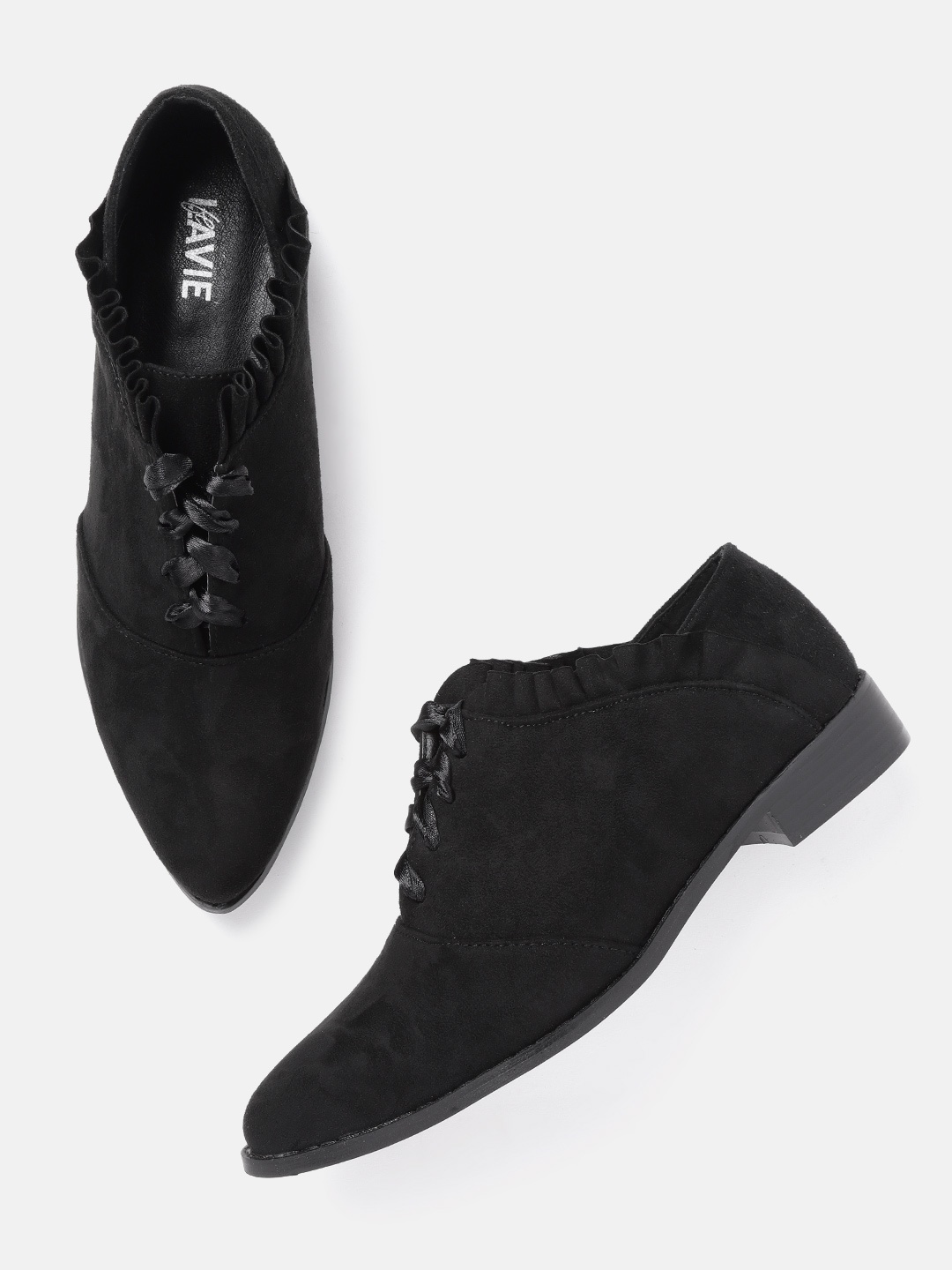 

Lavie Women Black Solid Oxfords