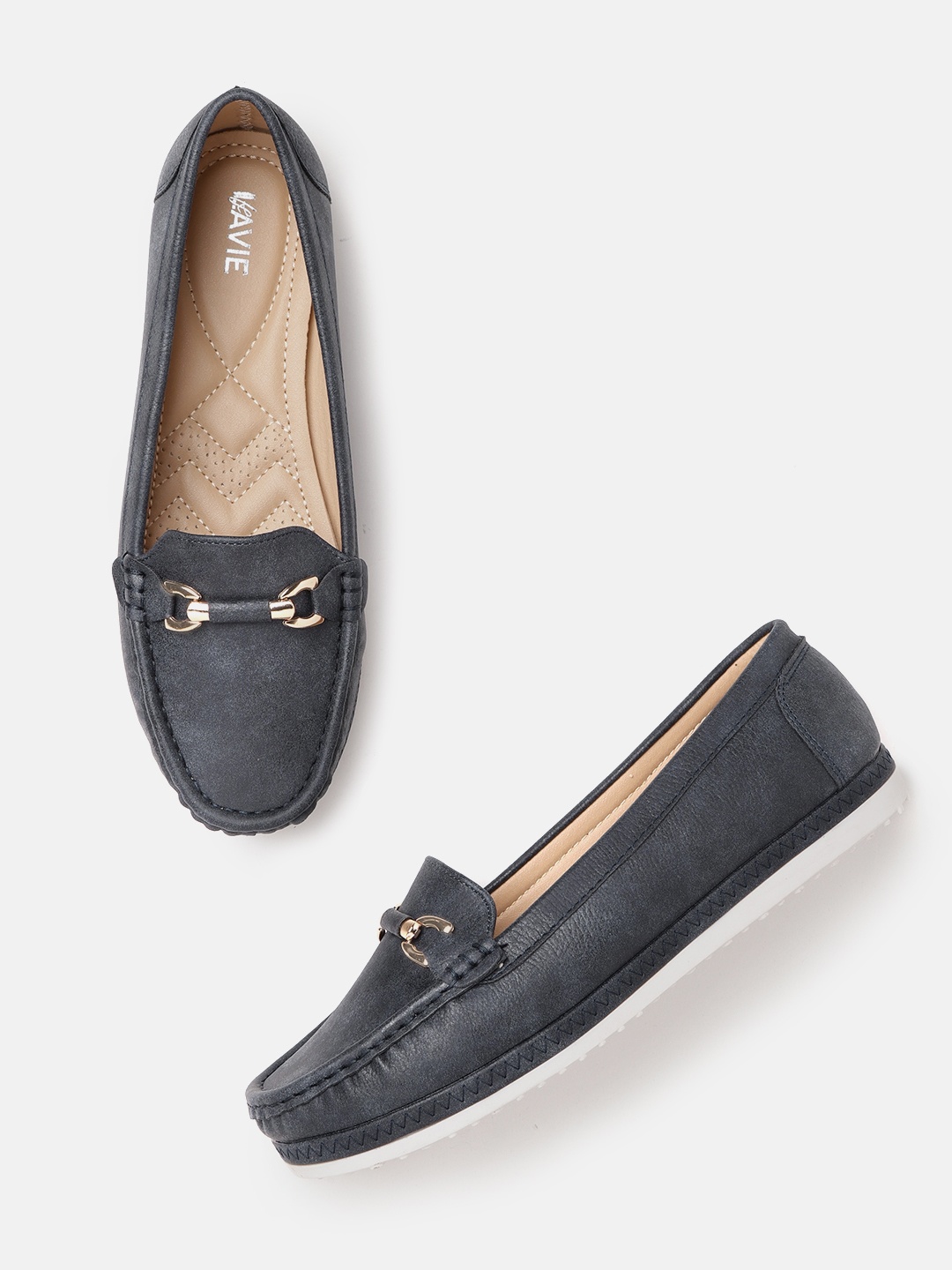 

Lavie Women Navy Blue Horsebit Loafers