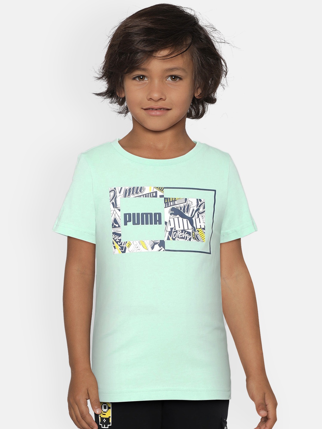 

Puma Boys Green Printed T-shirt