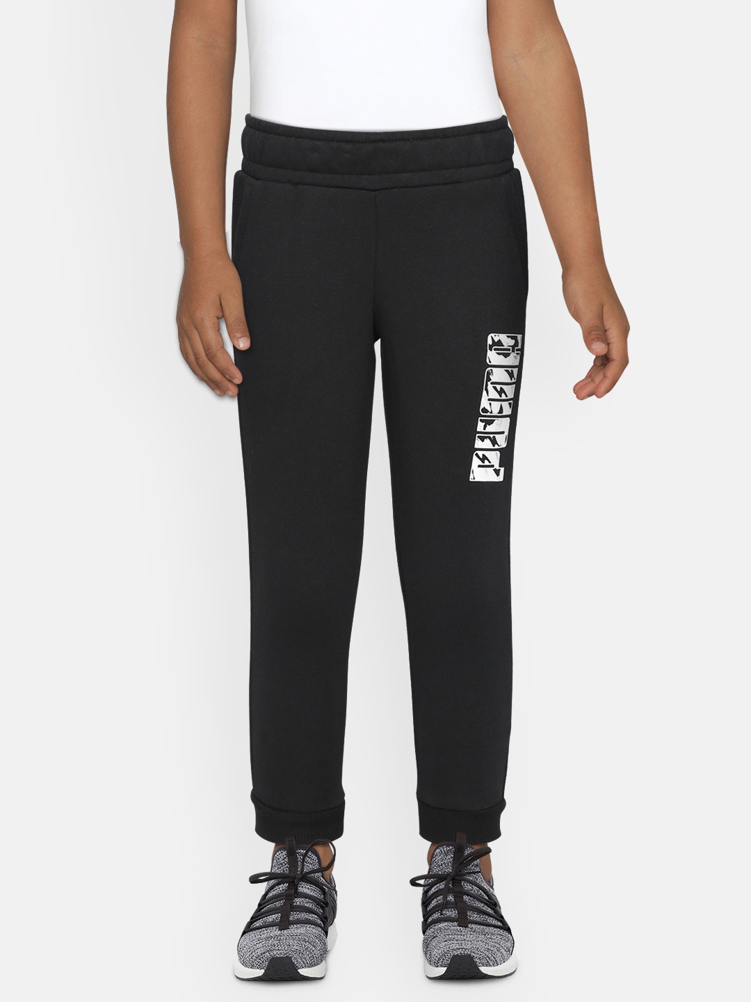 

Puma Boys Black Printed Graphic Sweat Joggers