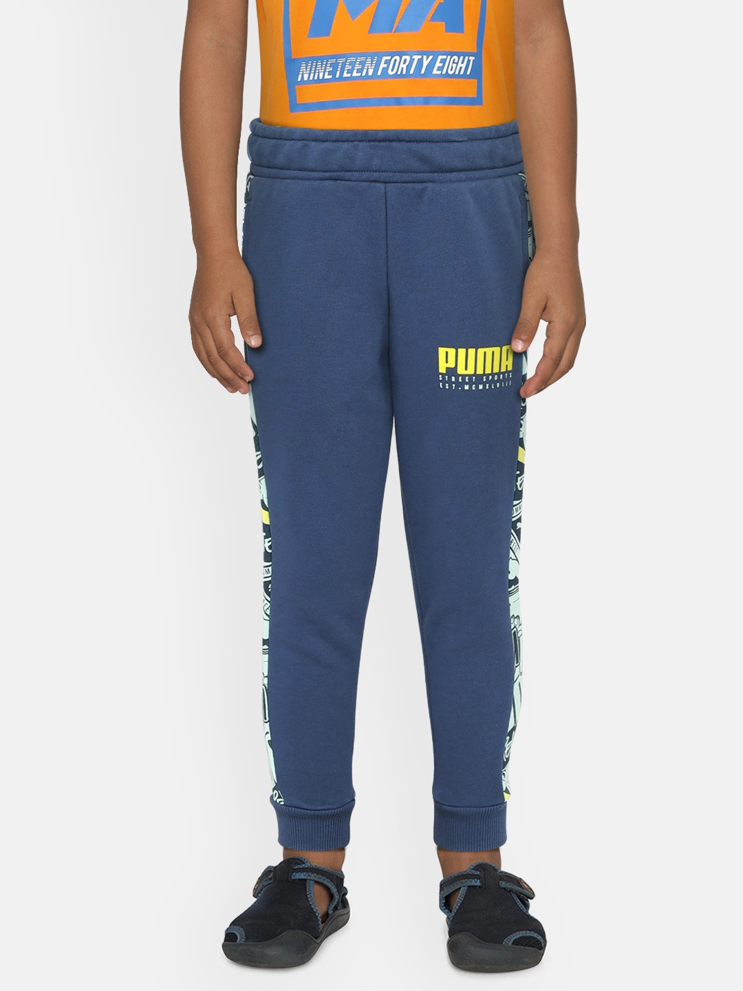 

Puma Boys Navy Blue Printed Alpha Joggers