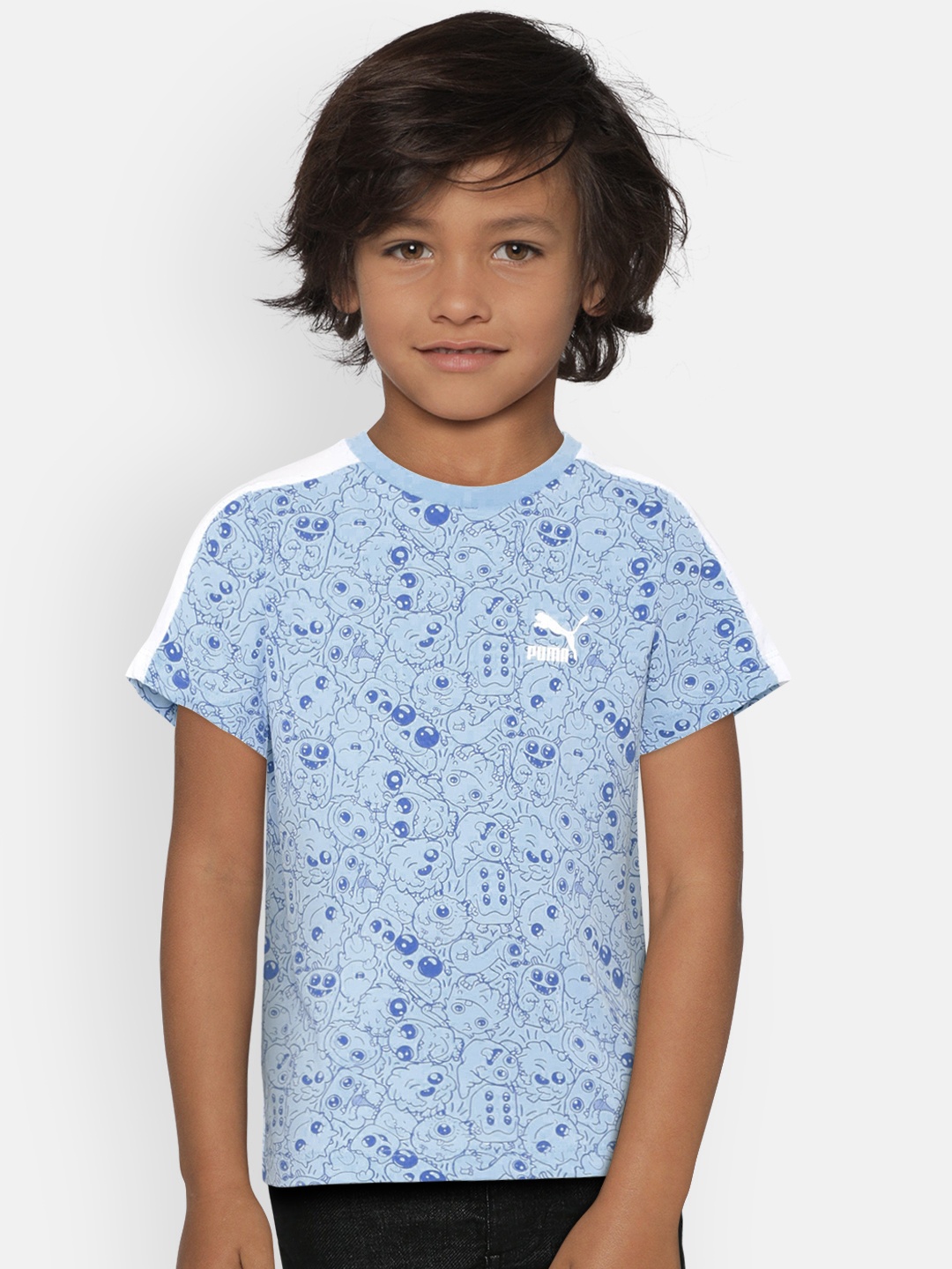 

Puma Boys Blue Printed Monster AOP Round Neck T-shirt