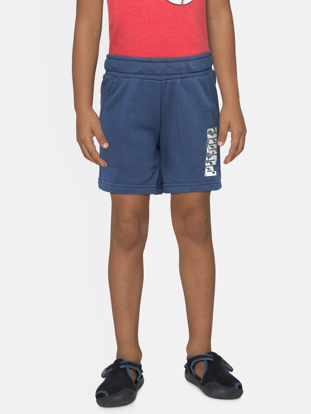 

Puma Boys Navy Blue Printed Regular Fit Shorts
