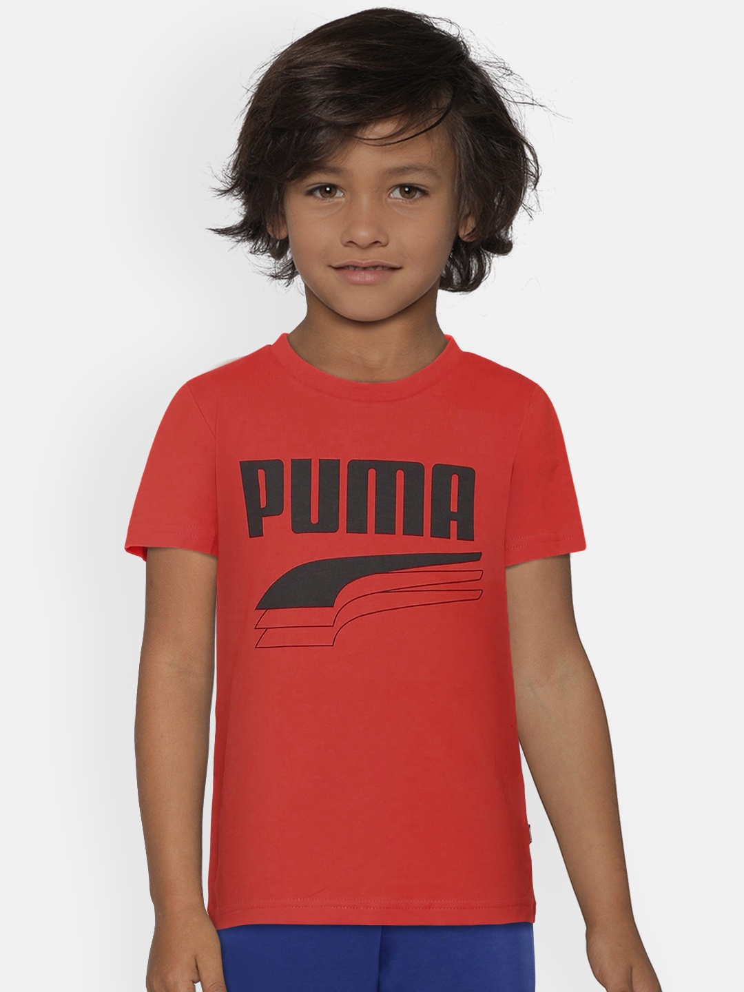 

Puma Boys Red & Black Printed Round Neck T-shirt