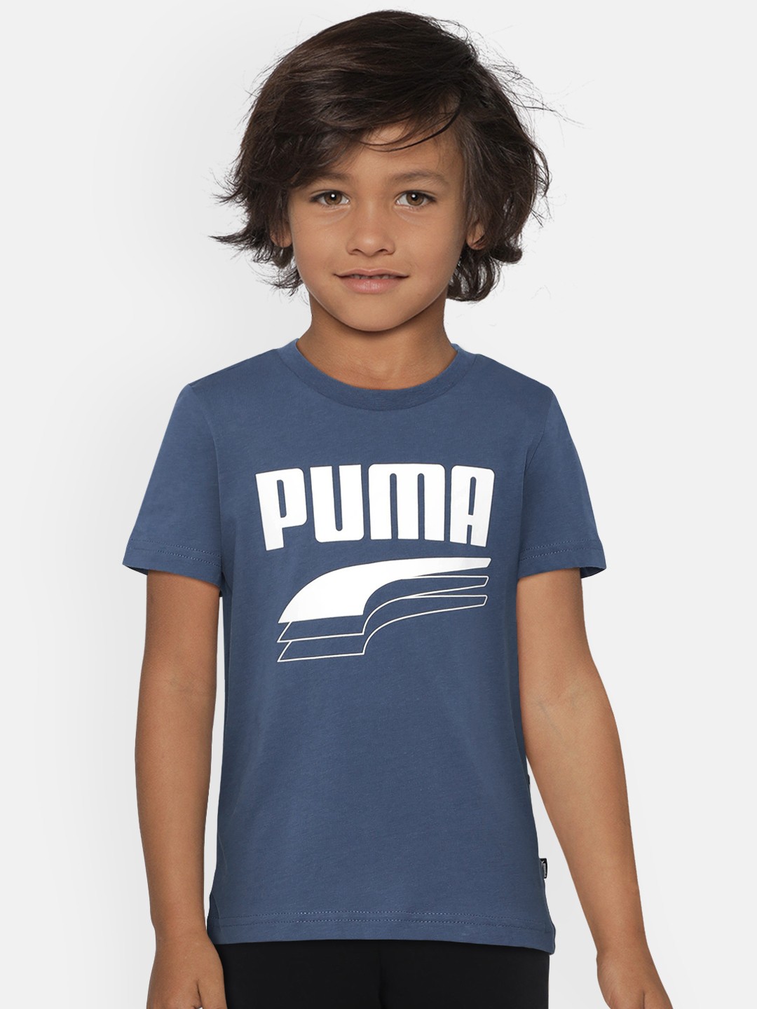 

Puma Boys Blue Printed Round Neck T-shirt