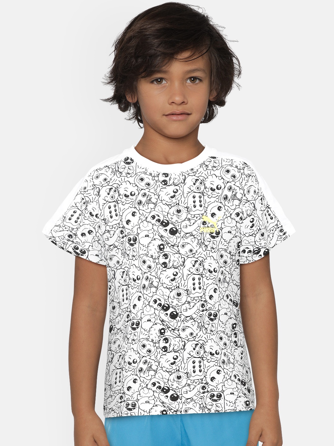 

Puma Boys White Printed T-shirt