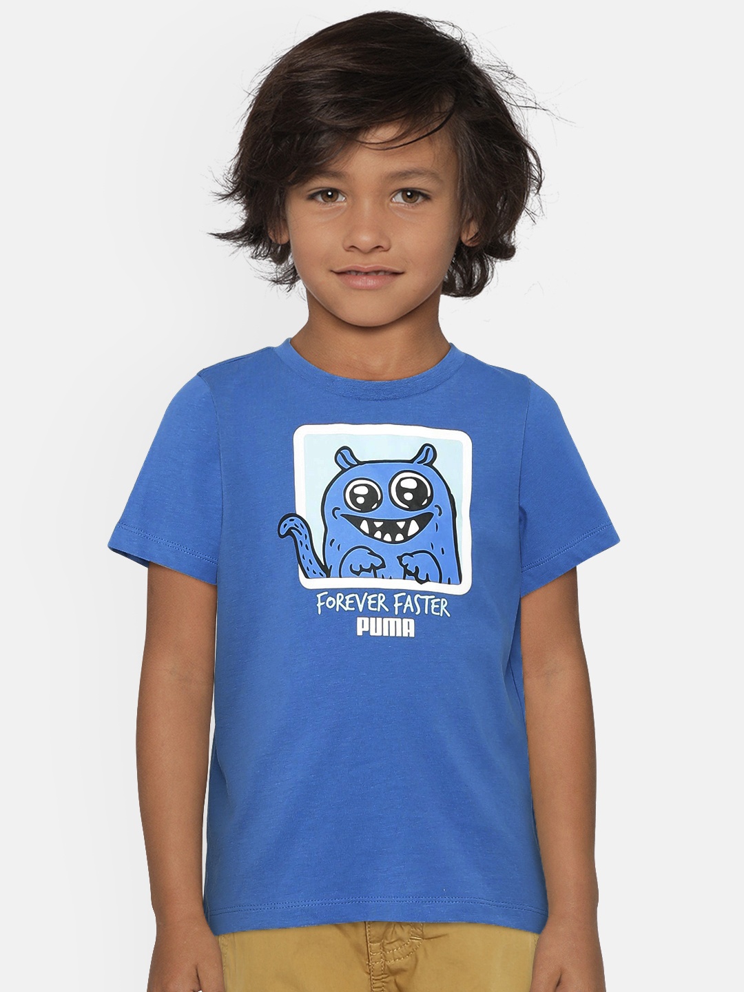 

Puma Boys Blue Printed T-shirt