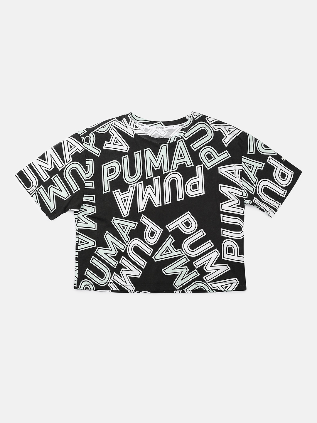 

Puma Girls Black Solid Round Neck T-shirt