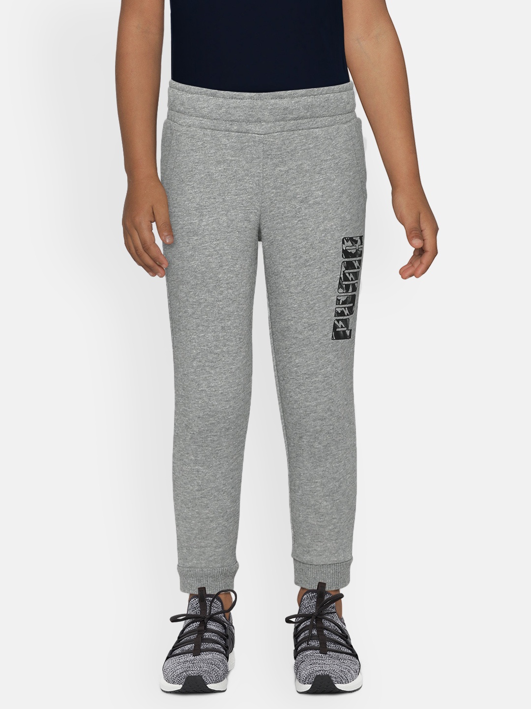

Puma Boys Grey Printed Graphic Sweat Joggers