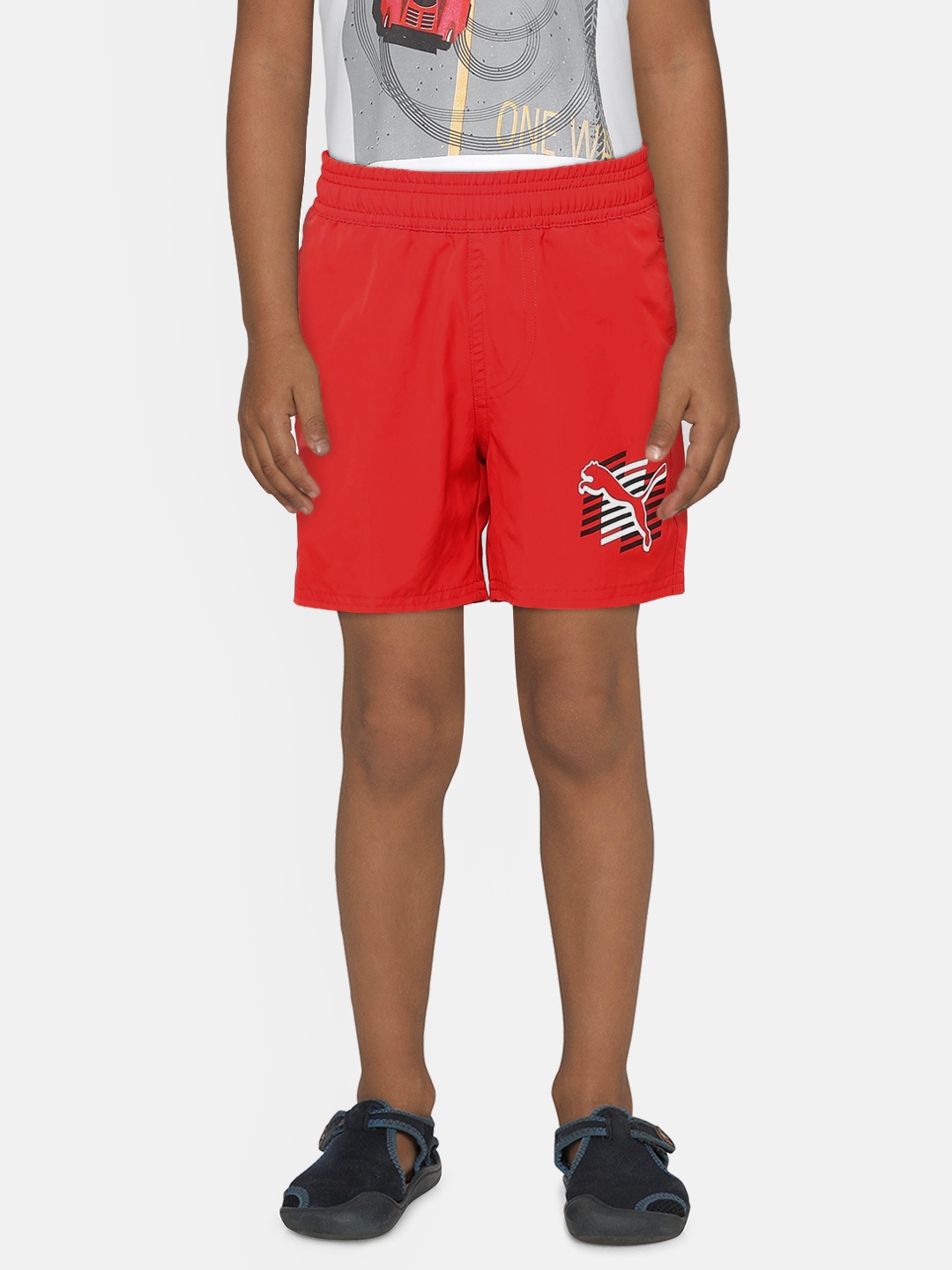 

Puma Boys Red Printed Regular Fit Shorts