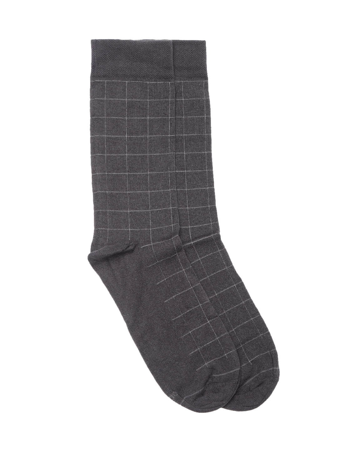 

Jockey Men Charcoal Grey Checked Above Ankle-Length Socks