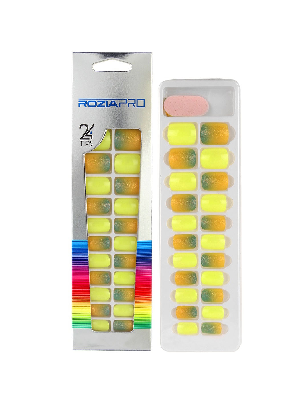 

Rozia 24 Piece Artificial Nail Art Kit with Glue, Yellow