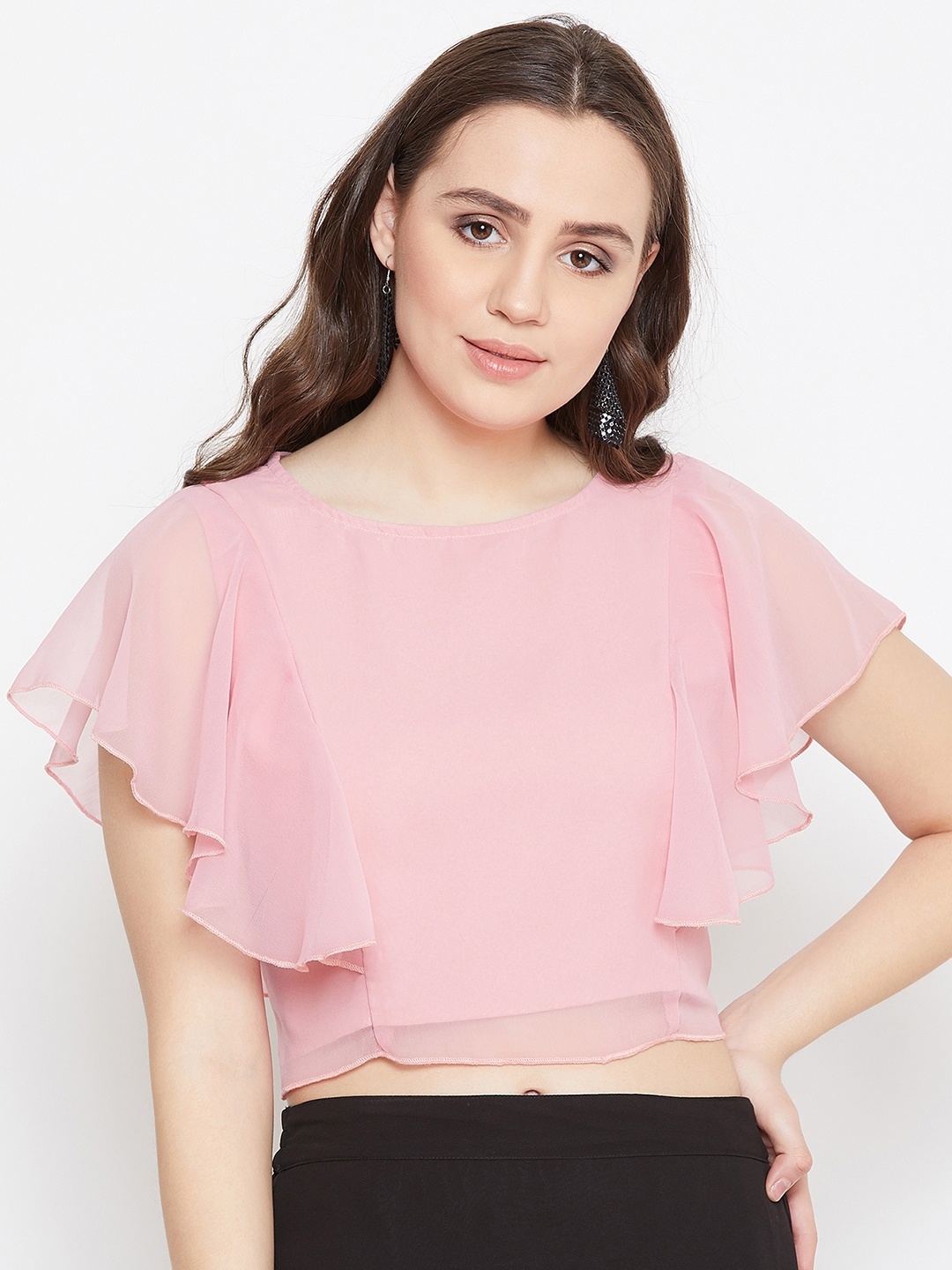 

Bitterlime Women Peach-Coloured Solid Top