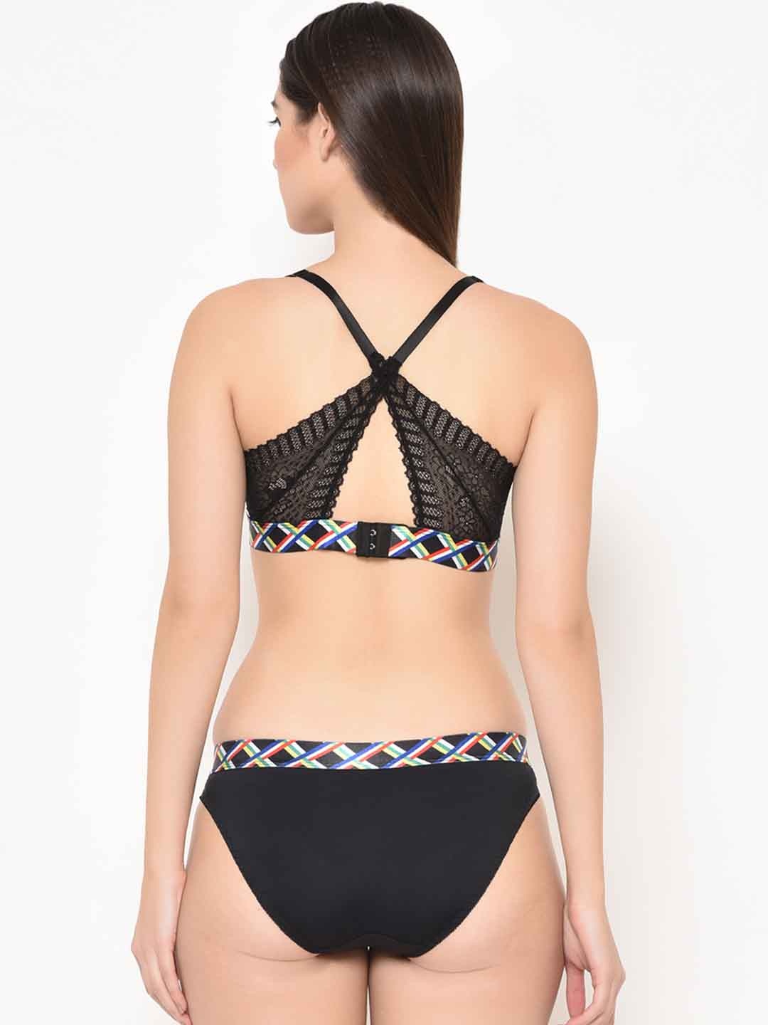 

Da Intimo Women Black Solid Lingerie Set DI-1275 BLACK-C20
