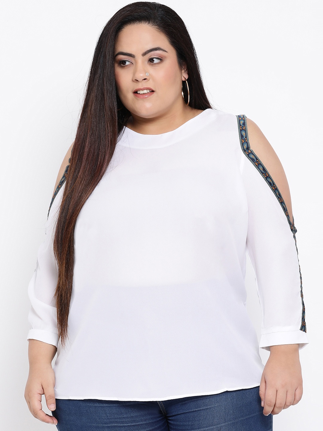 

Oxolloxo Women White Solid A-Line Top