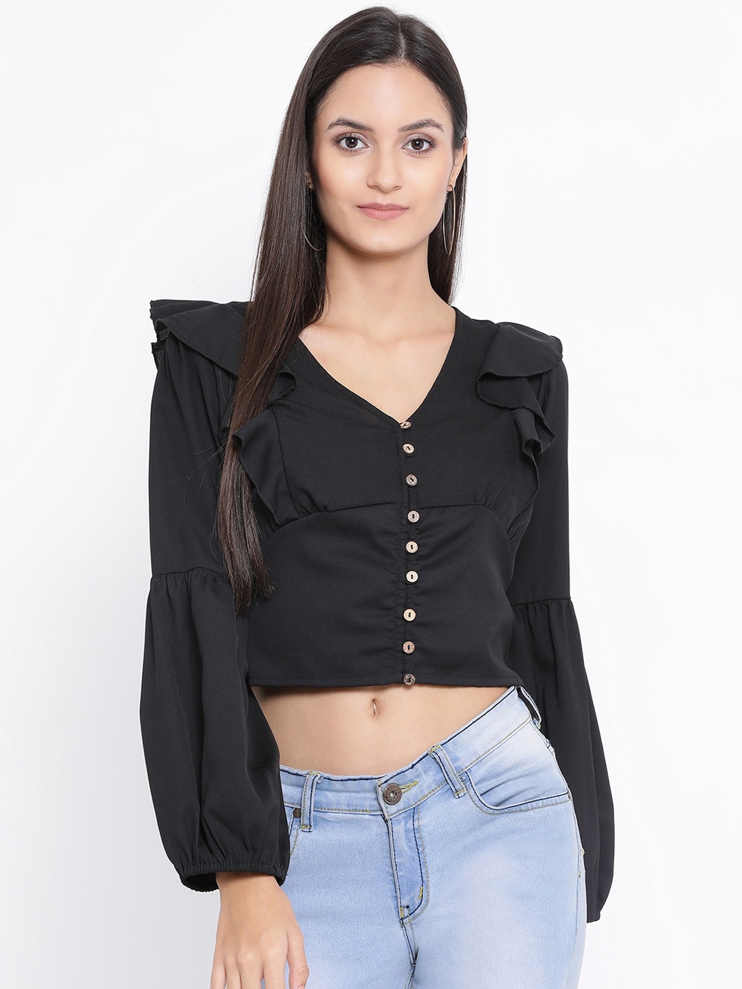 

Oxolloxo Women Black Solid Top