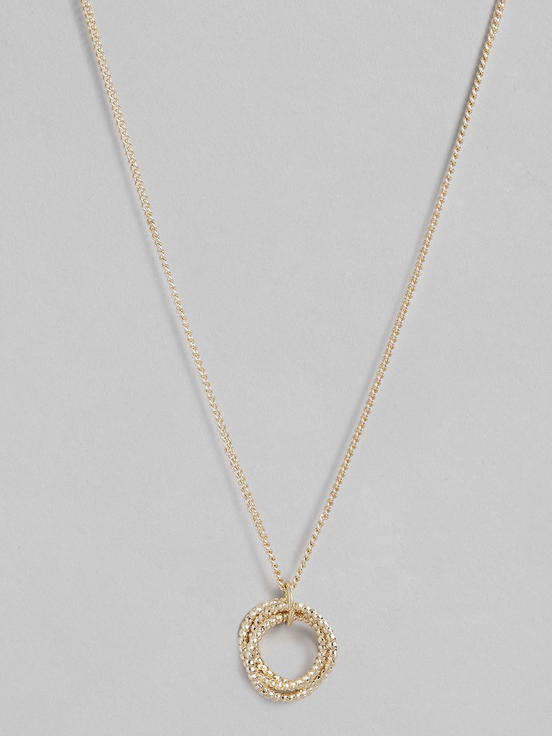 

Accessorize Gold-Toned Circular Pendant With Chain