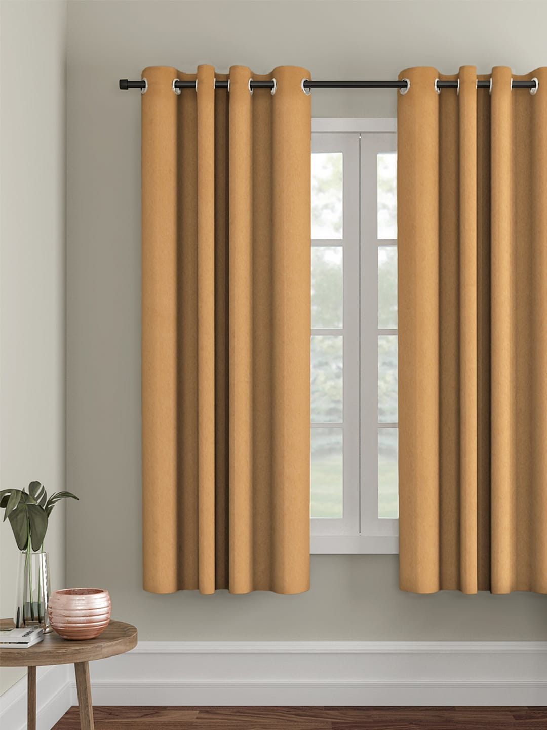 

eyda Mustard Yellow Single Room Darkening Window Curtain