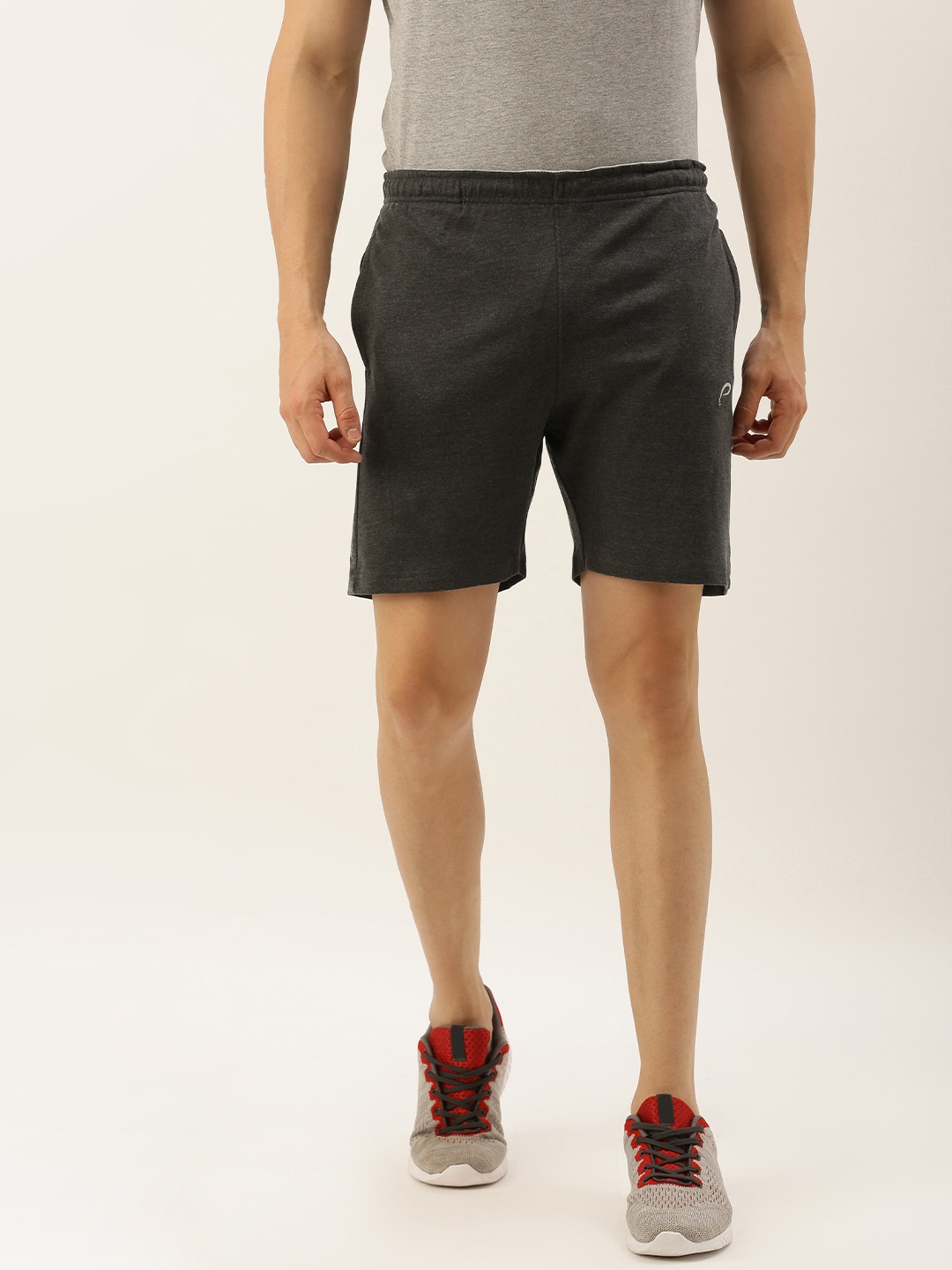 

Proline Active Men Grey Melange Solid Regular Fit Regular Shorts