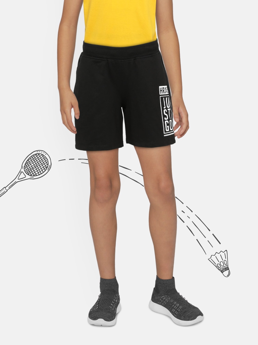 

HRX by Hrithik Roshan Boys Jet Black Solid Regular Fit Bio wash Lifestyle Shorts