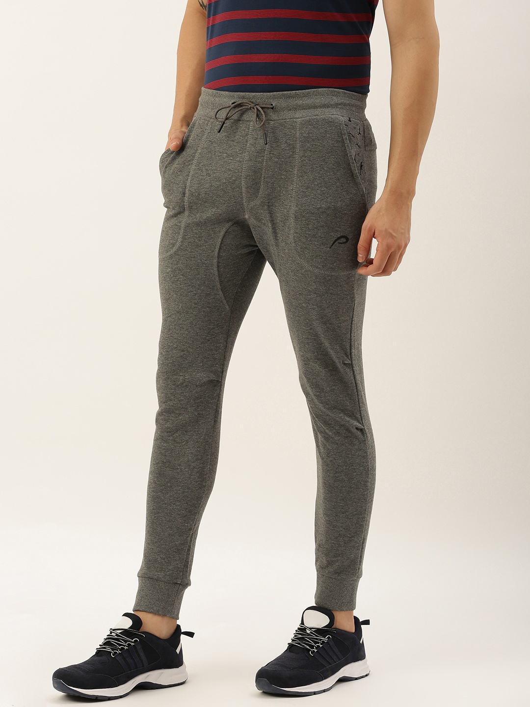 

Proline Active Men Grey Melange Slim Fit Solid Joggers