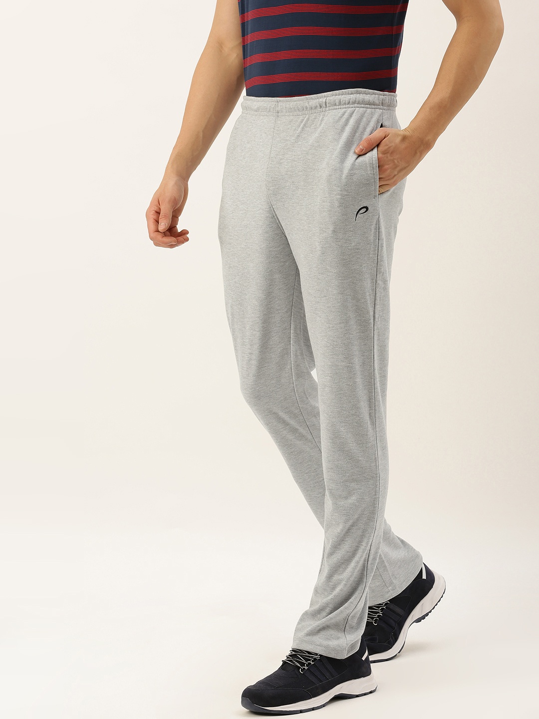

Proline Active Men Grey Melange Classic Fit Solid Track Pants