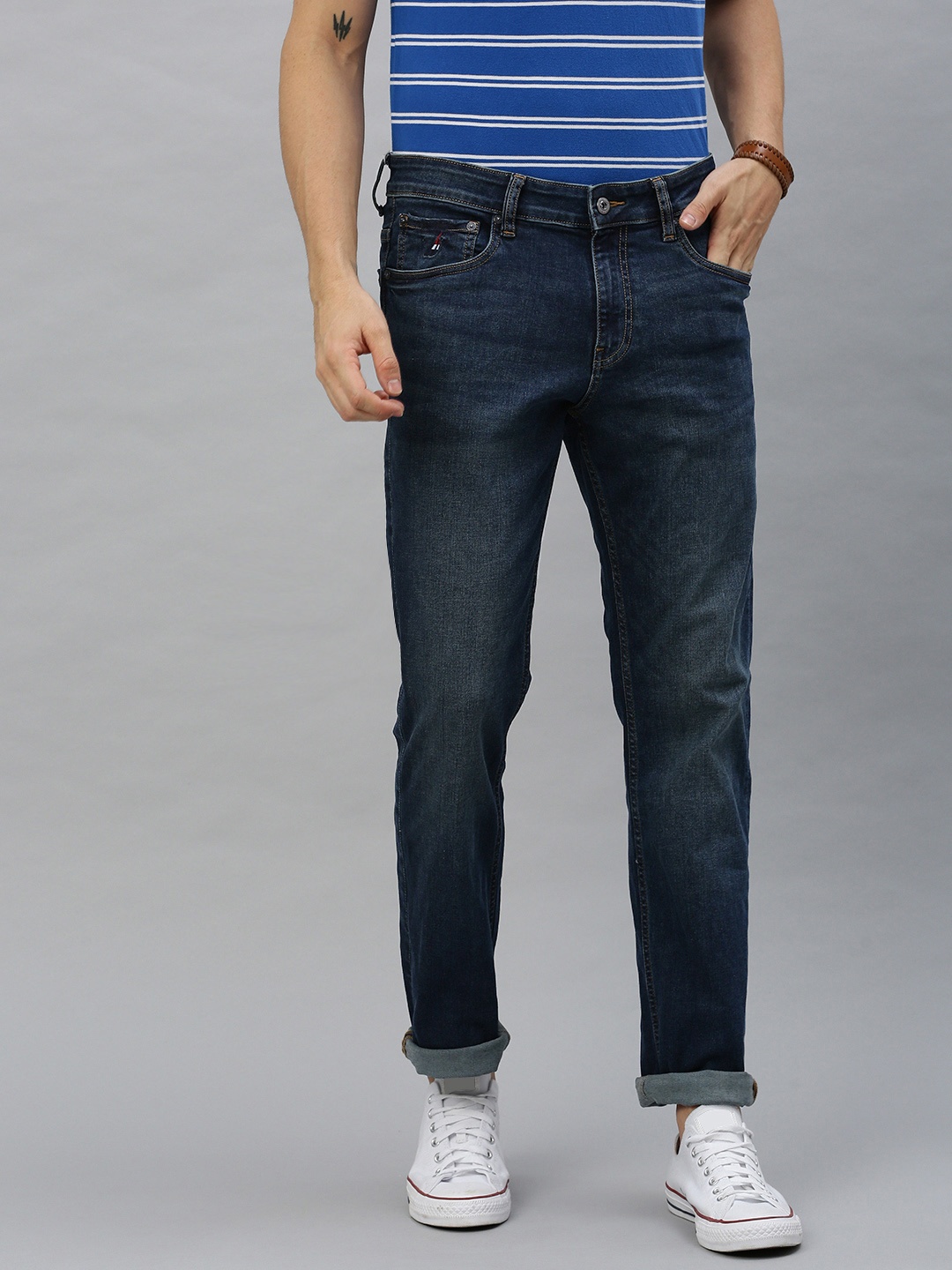 

Nautica Men Blue Slim Fit Mid-Rise Clean Look Stretchable Jeans