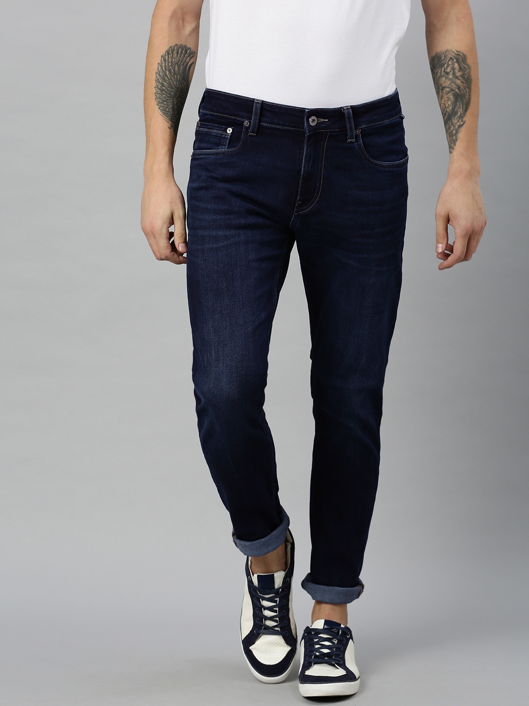 

Nautica Men Blue Slim Fit Mid-Rise Clean Look Stretchable Jeans