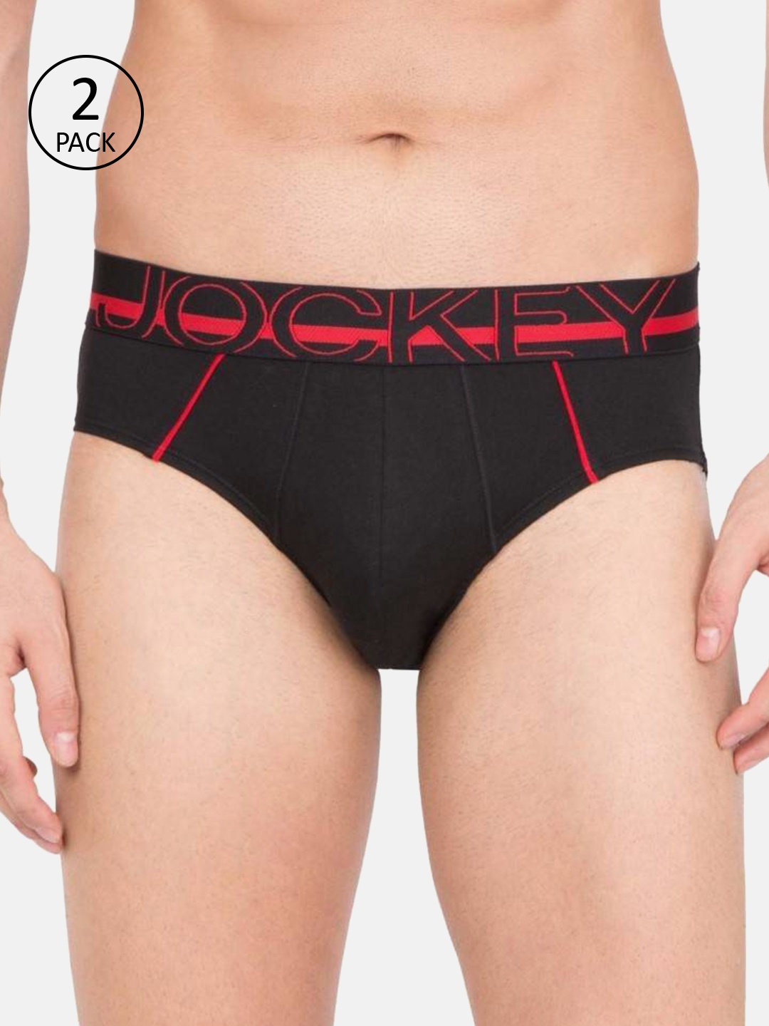 

Jockey Men Pack of 2 Black Solid Basic Briefs