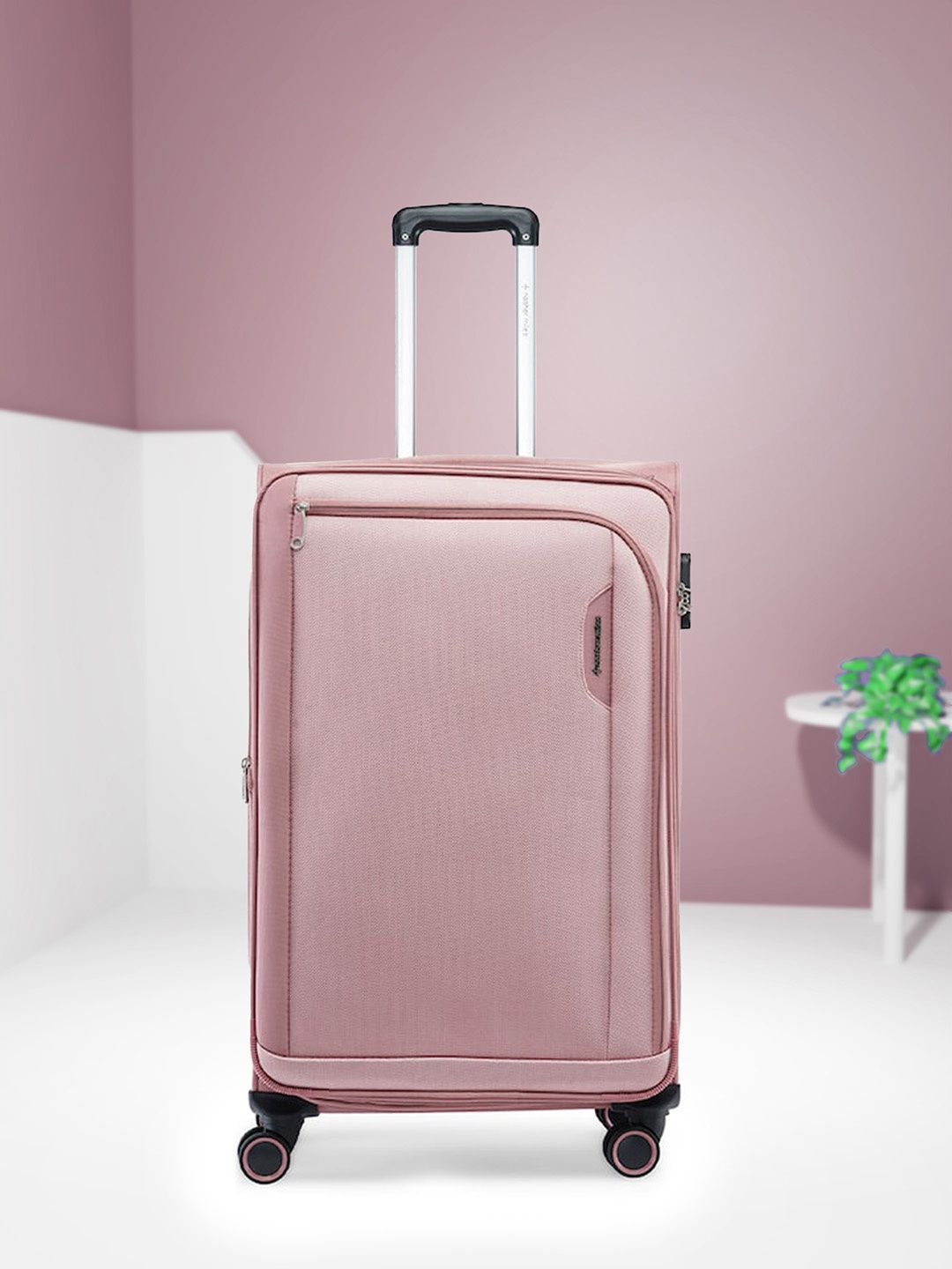 

Nasher Miles Dallas Expander Soft-Sided Medium Trolley Bag- 65 cm, Pink