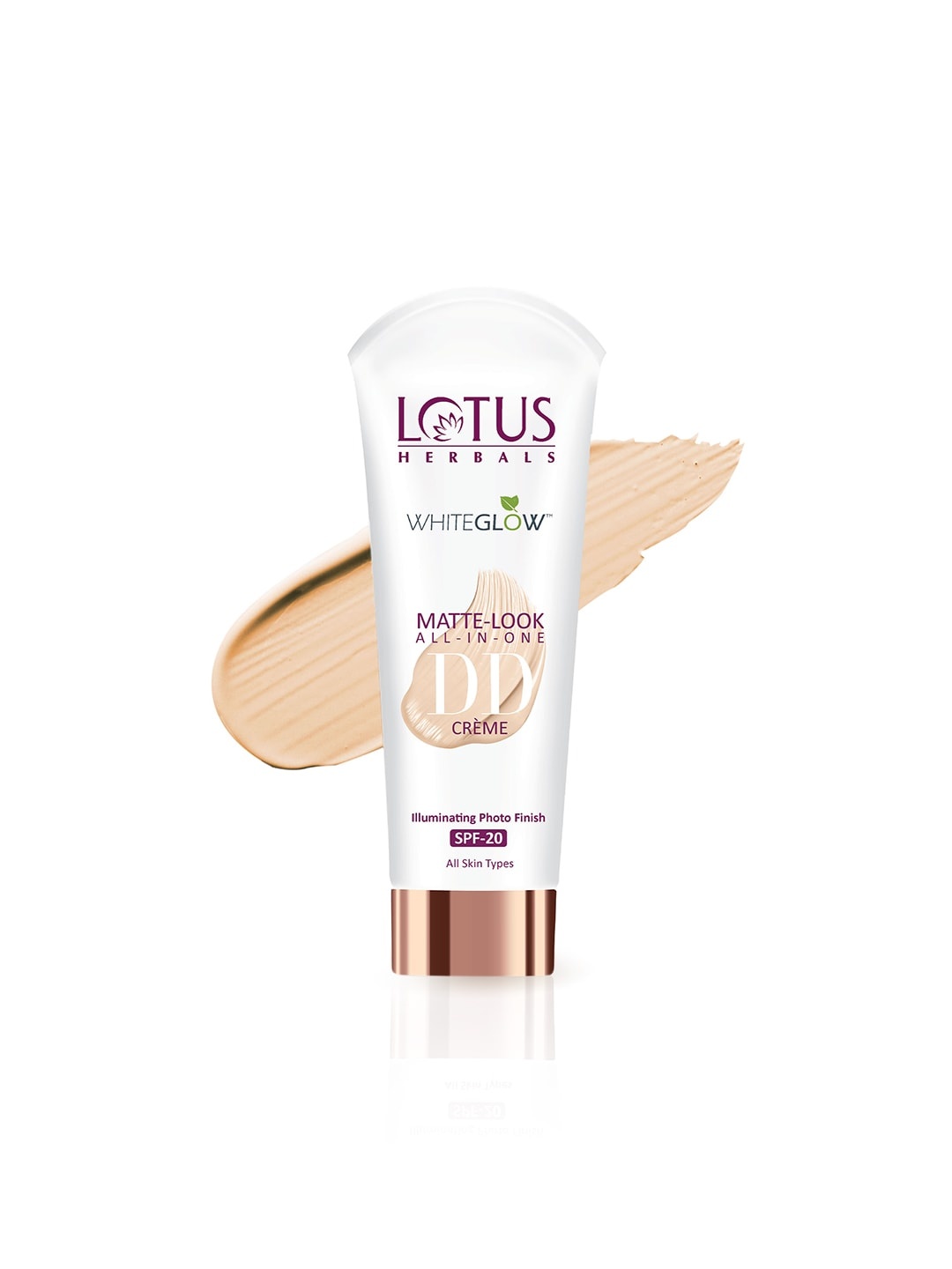 

Lotus Herbals Women WhiteGlow Matte Look All in One Sustainable DD Creme SPF 20-Pink Beige