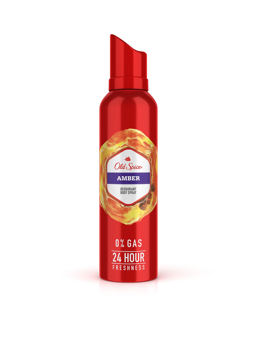 

Old Spice Amber 0% Gas 24 Hour Freshness Deodorant Body Spray 140 ml, Red