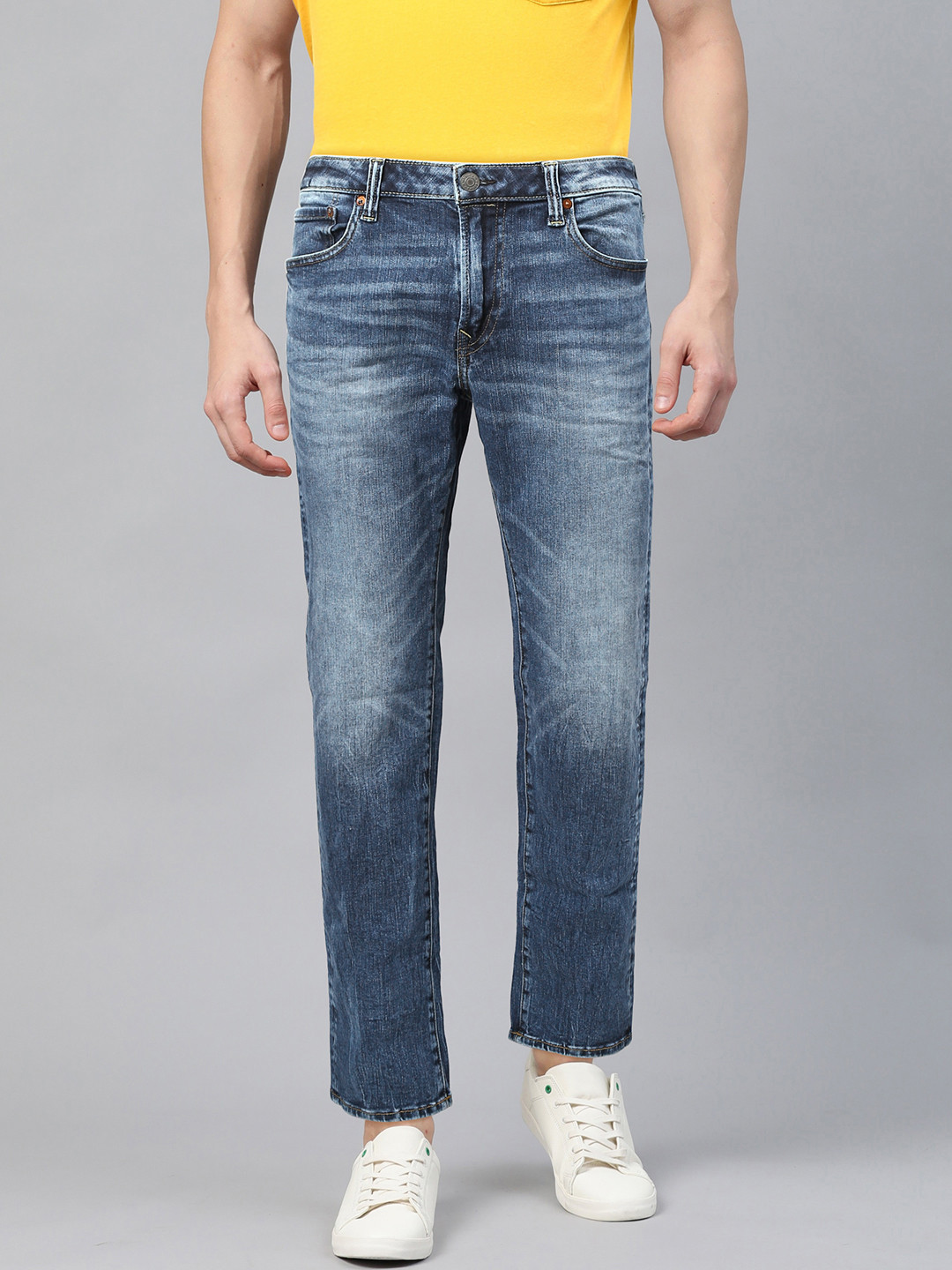 

AMERICAN EAGLE OUTFITTERS Men Blue Slim Fit Mid-Rise Clean Look Stretchable Jeans