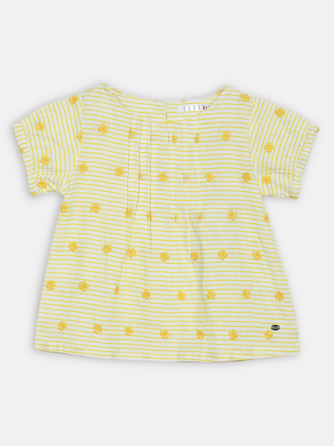 

ELLE Girls Yellow Striped A-Line Top
