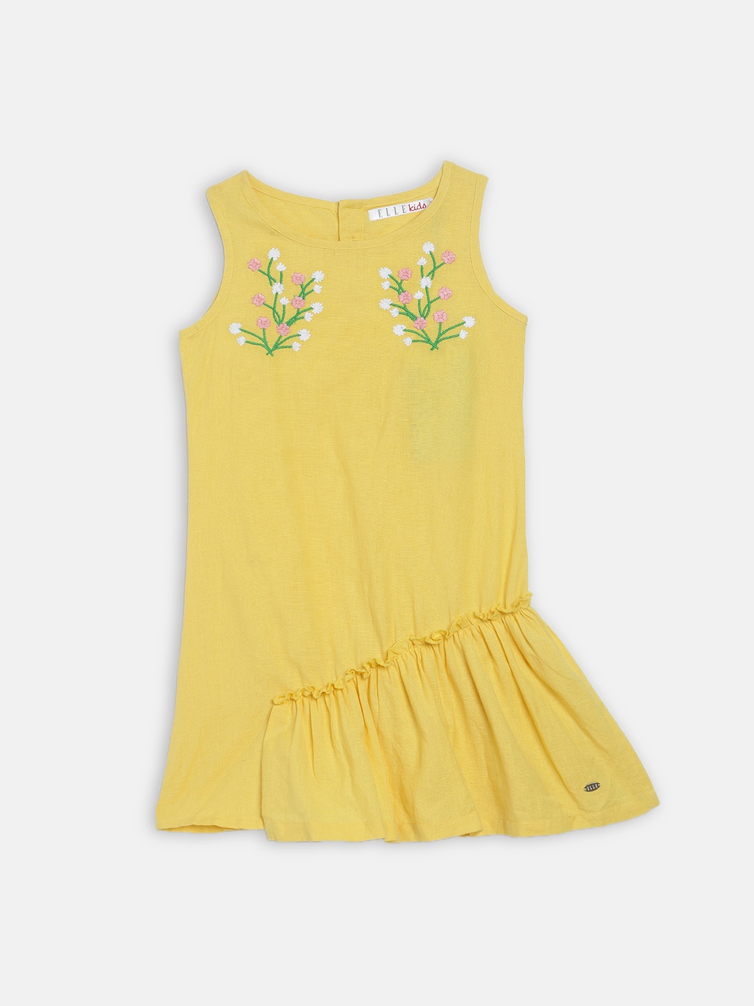 

ELLE Girls Yellow Embroidered A-Line Dress