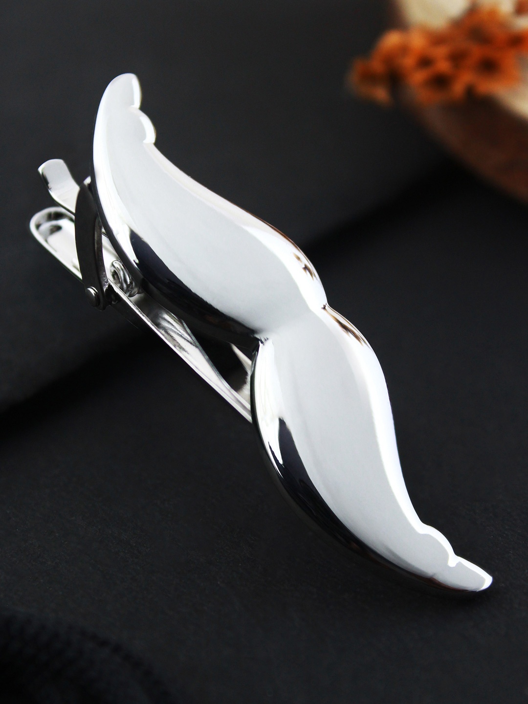 

PELUCHE Men Silver-Toned Moustache-Shaped Tie Pin