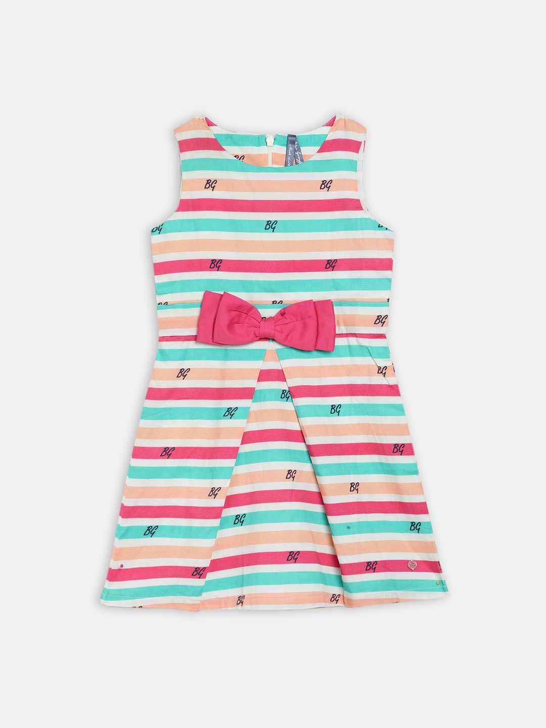 

Blue Giraffe Girls Pink Candy Stripe Fit and Flare Dress