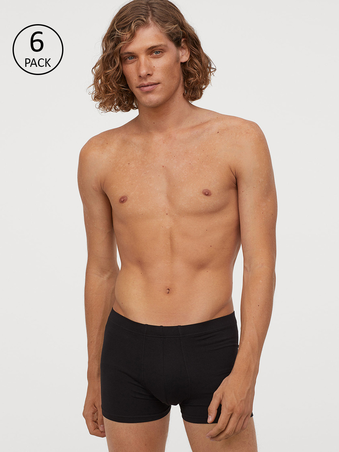 

H&M Men Black Solid 6-Pack Short Trunks
