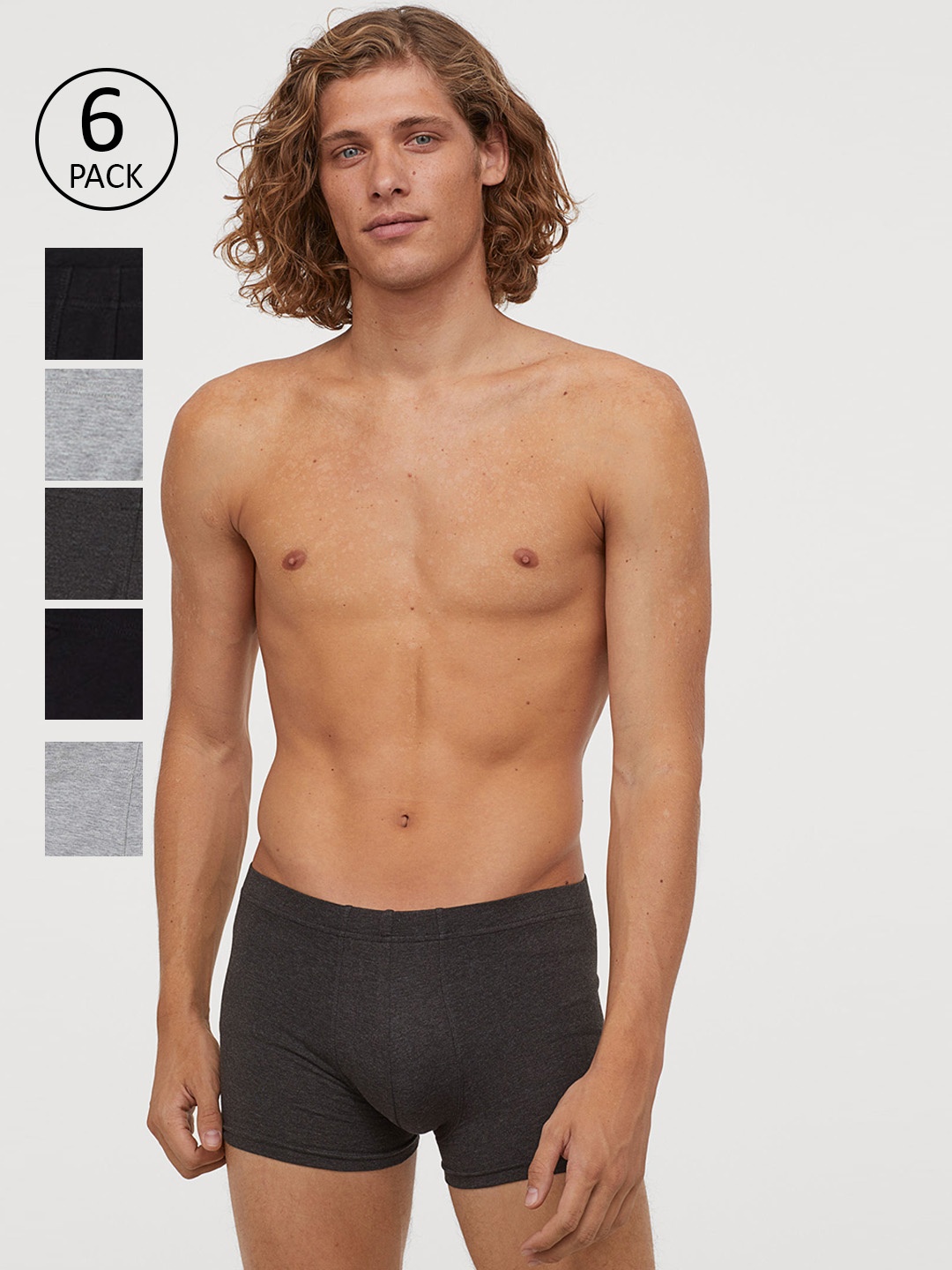 

H&M Men 6-Pack Short Trunks, Black