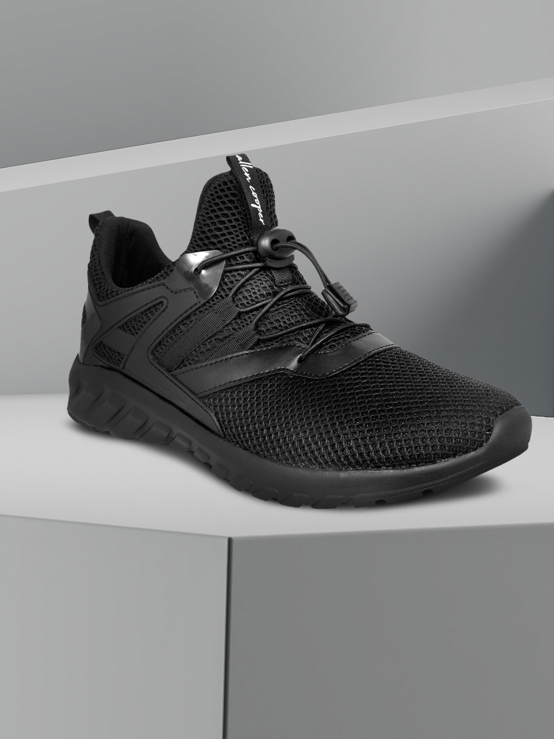 

Allen Cooper Men Black Solid Mesh Running Shoes