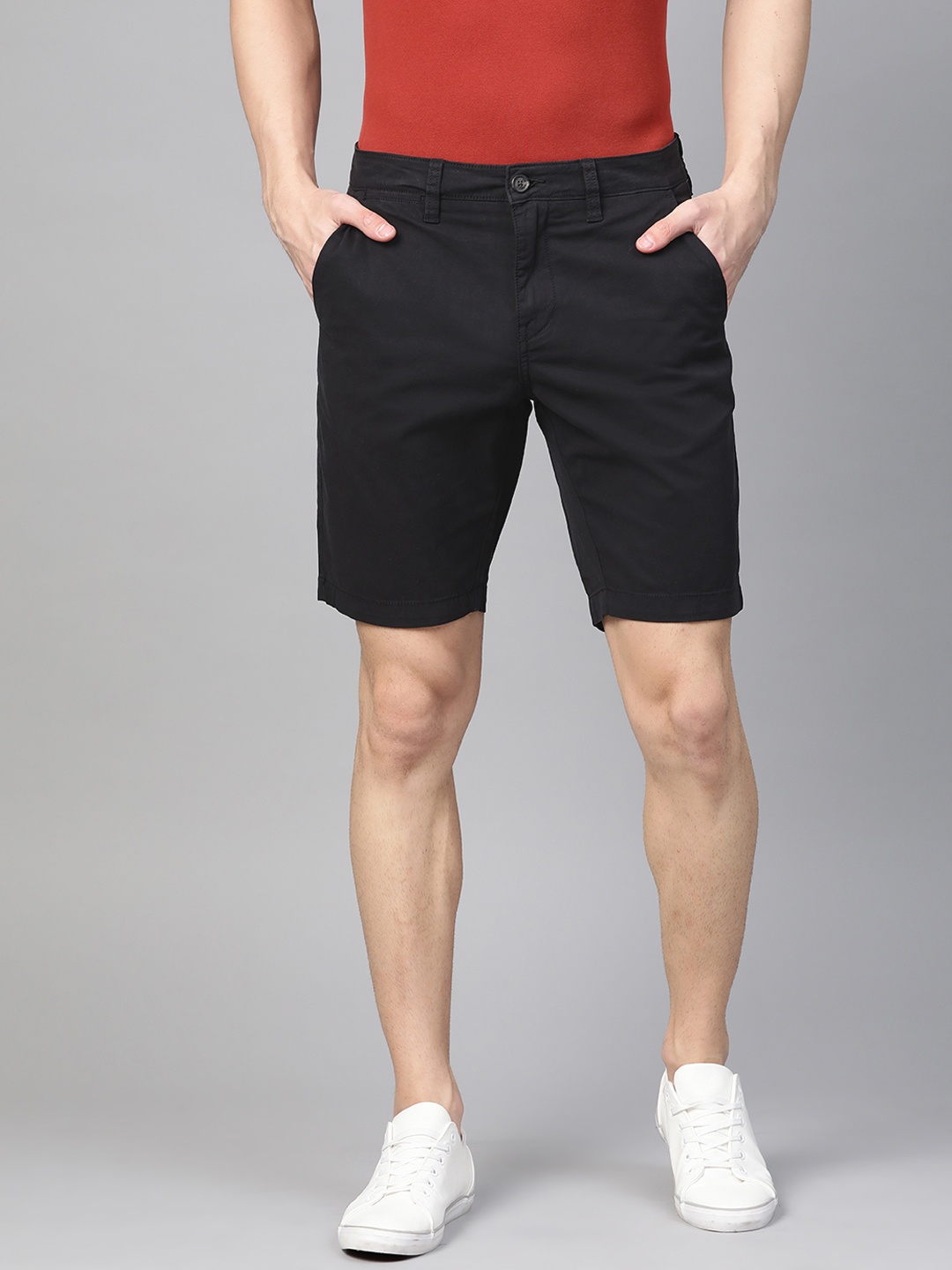 

Nautica Men Black Solid Slim Fit Chino Shorts