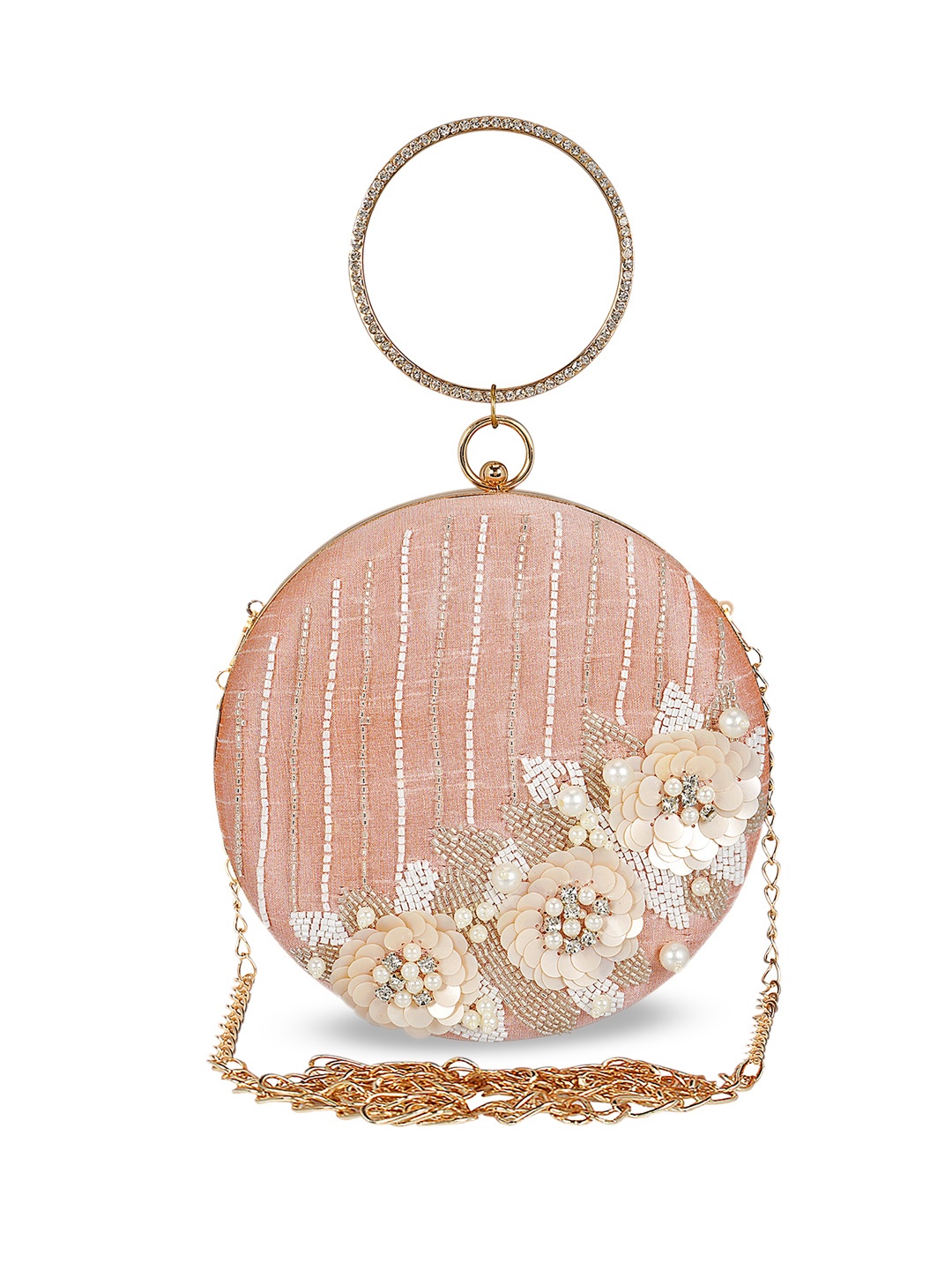 

Anekaant Pink & White Sequin Embellished Purse