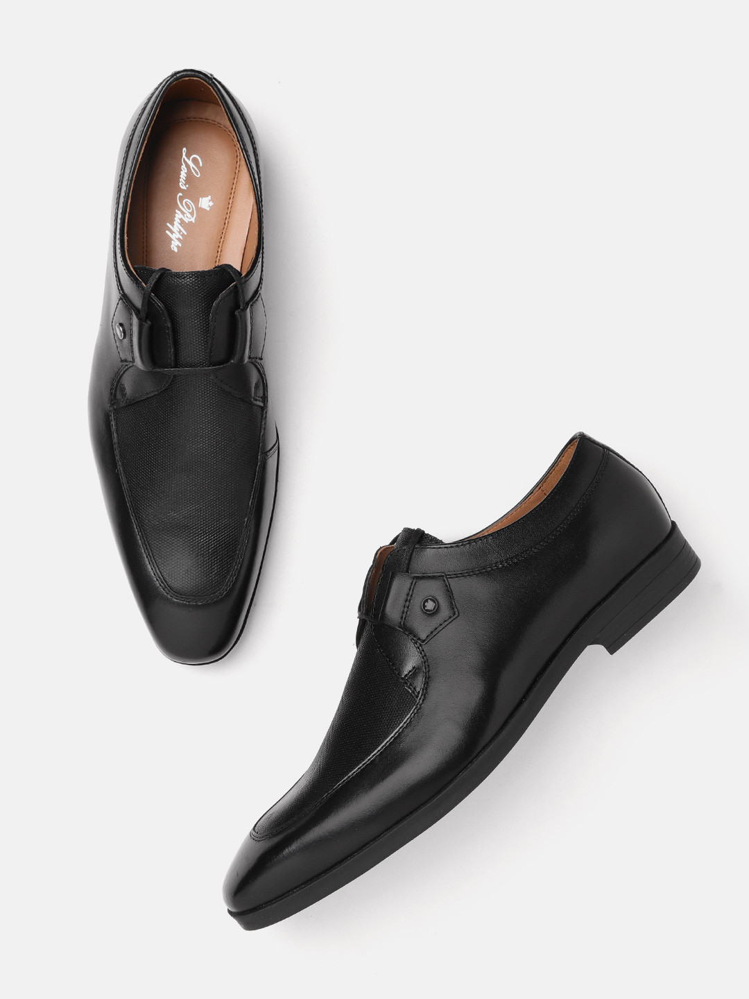 

Louis Philippe Men Black Textured Leather Formal Derbys